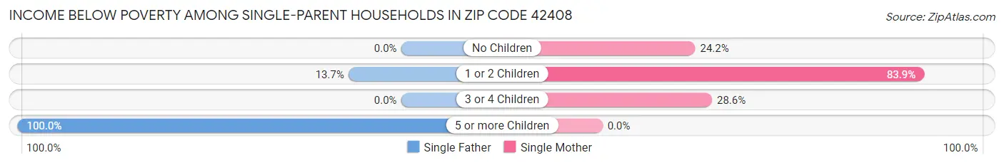 Income Below Poverty Among Single-Parent Households in Zip Code 42408