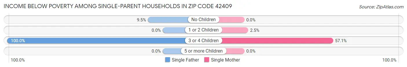 Income Below Poverty Among Single-Parent Households in Zip Code 42409