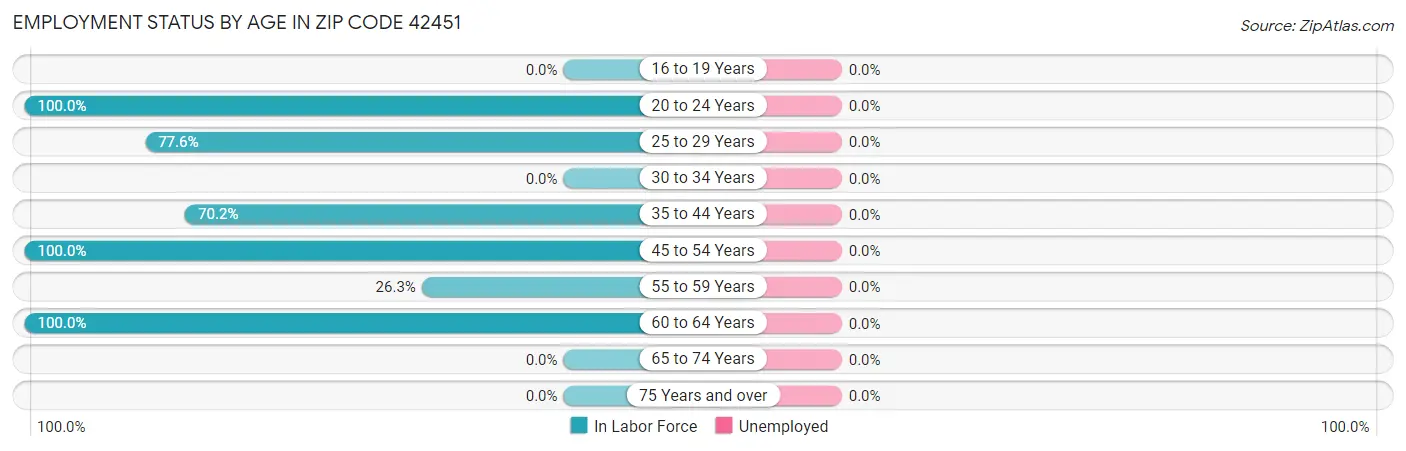 Employment Status by Age in Zip Code 42451