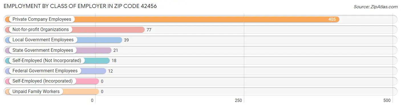 Employment by Class of Employer in Zip Code 42456