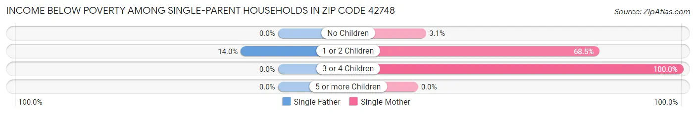 Income Below Poverty Among Single-Parent Households in Zip Code 42748