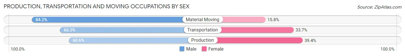 Production, Transportation and Moving Occupations by Sex in Zip Code 42748