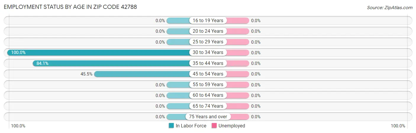 Employment Status by Age in Zip Code 42788