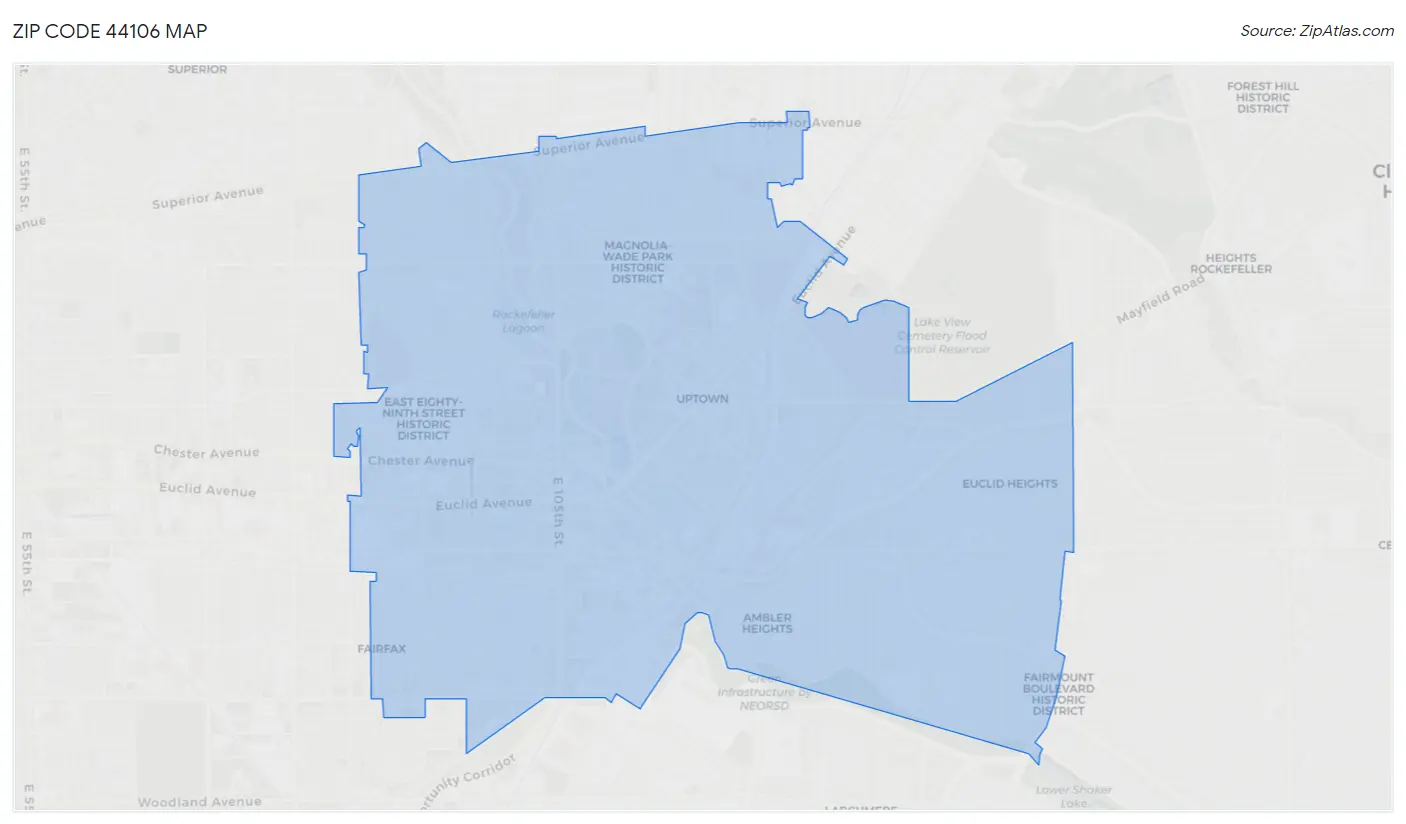 Zip Code 44106 Map