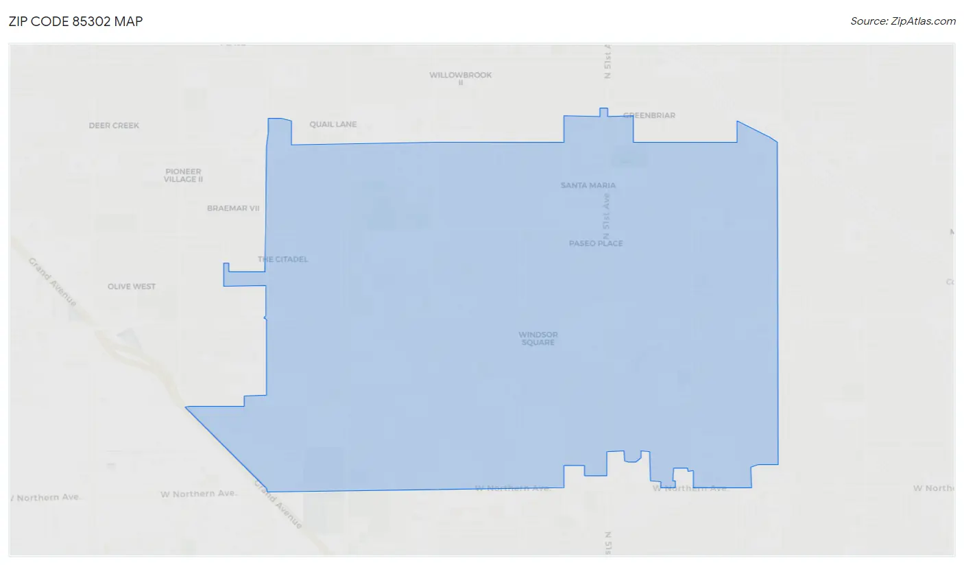 85302 Zip Code Glendale, AZ 2023 Zip Atlas