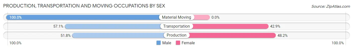 Production, Transportation and Moving Occupations by Sex in Zip Code 87508