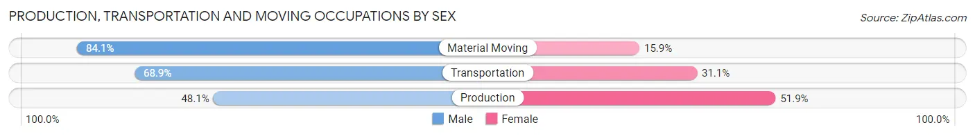 Production, Transportation and Moving Occupations by Sex in Zip Code 88201