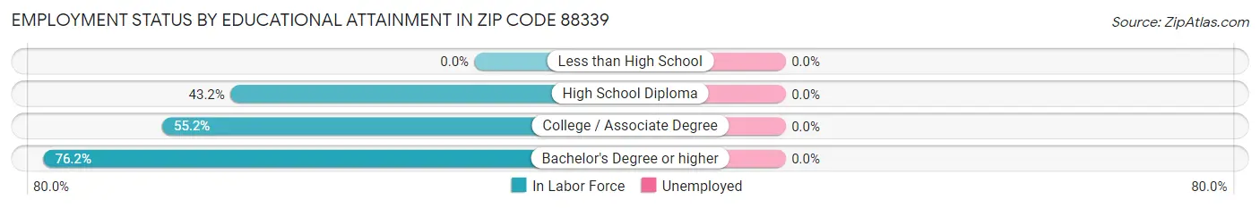 Employment Status by Educational Attainment in Zip Code 88339