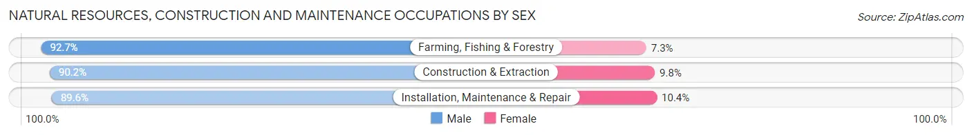 Natural Resources, Construction and Maintenance Occupations by Sex in Zip Code 98229