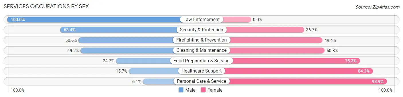 Services Occupations by Sex in Zip Code 98372
