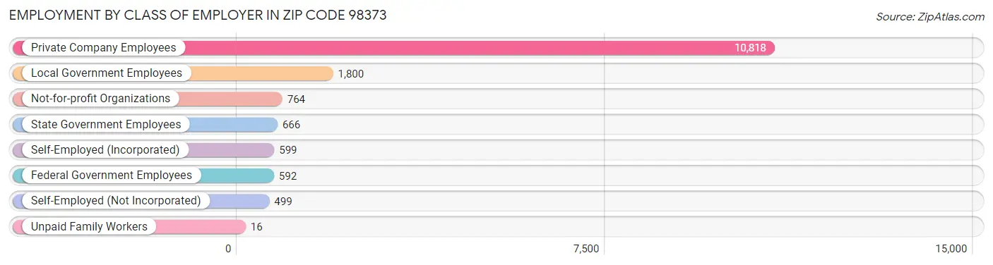 Employment by Class of Employer in Zip Code 98373