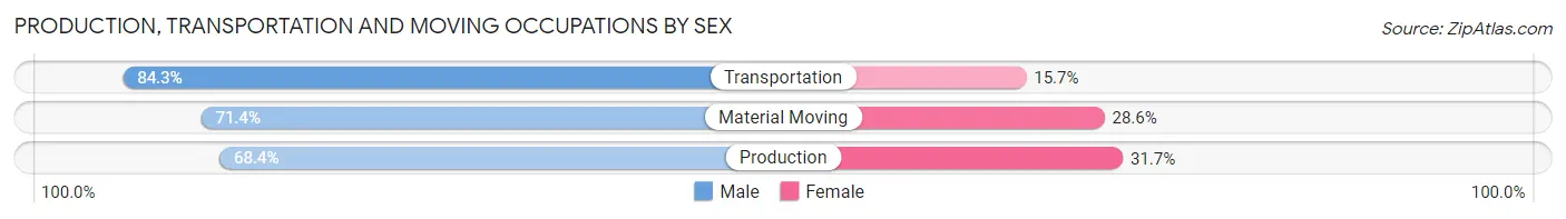 Production, Transportation and Moving Occupations by Sex in Area Code 310