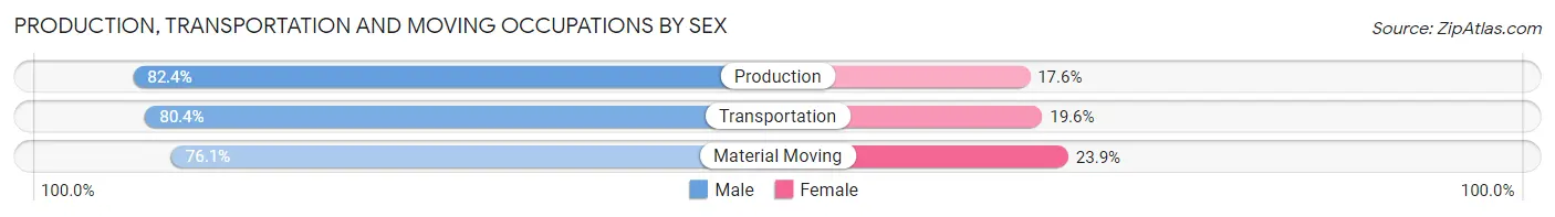 Production, Transportation and Moving Occupations by Sex in Area Code 346