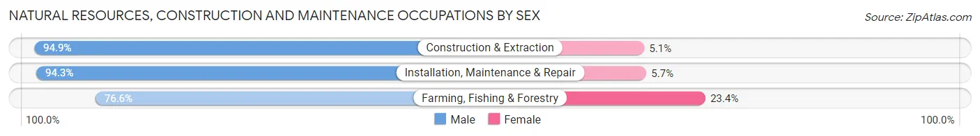 Natural Resources, Construction and Maintenance Occupations by Sex in Area Code 503