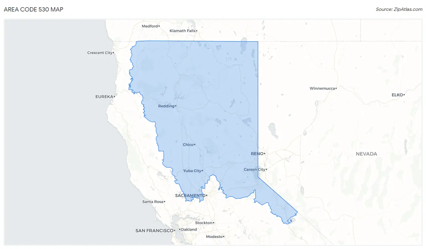 Area Code 530 Map