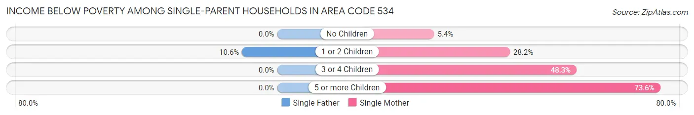 Income Below Poverty Among Single-Parent Households in Area Code 534