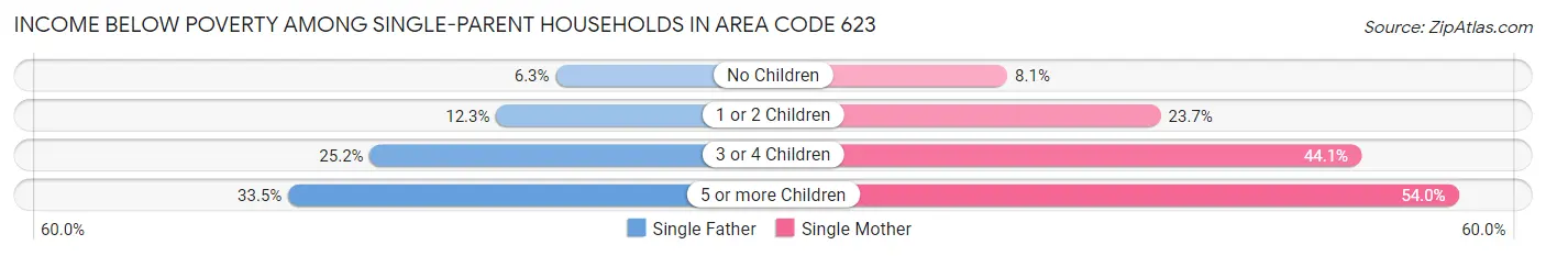 Income Below Poverty Among Single-Parent Households in Area Code 623
