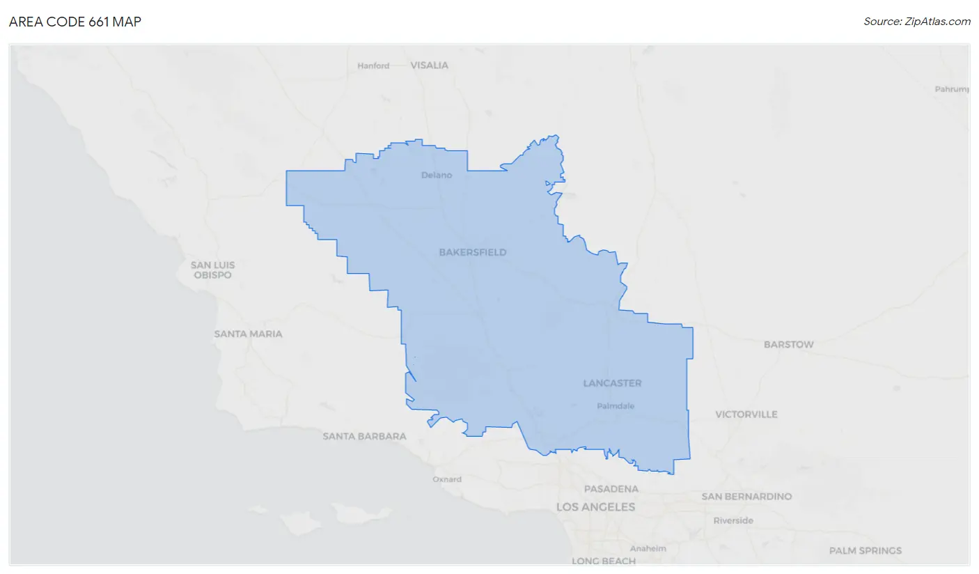 Area Code 661 Map