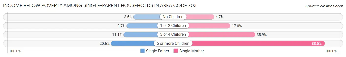 Income Below Poverty Among Single-Parent Households in Area Code 703