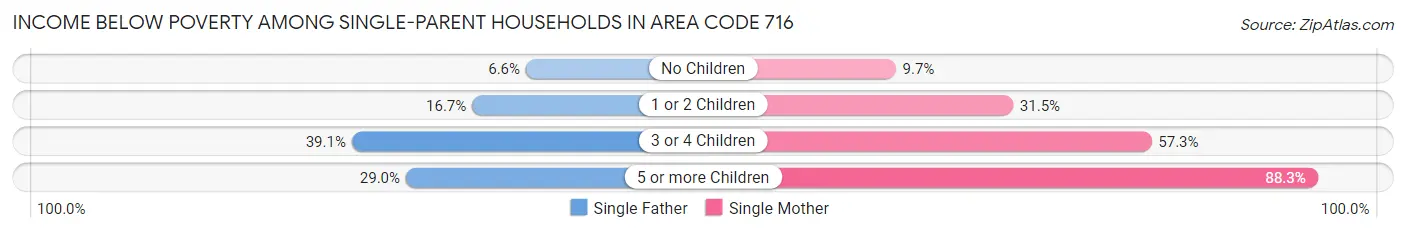 Income Below Poverty Among Single-Parent Households in Area Code 716