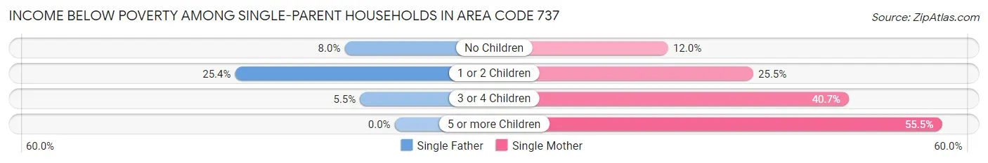 Income Below Poverty Among Single-Parent Households in Area Code 737