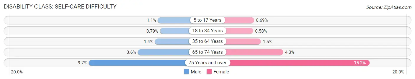 Disability in Area Code 832: <span>Self-Care Difficulty</span>