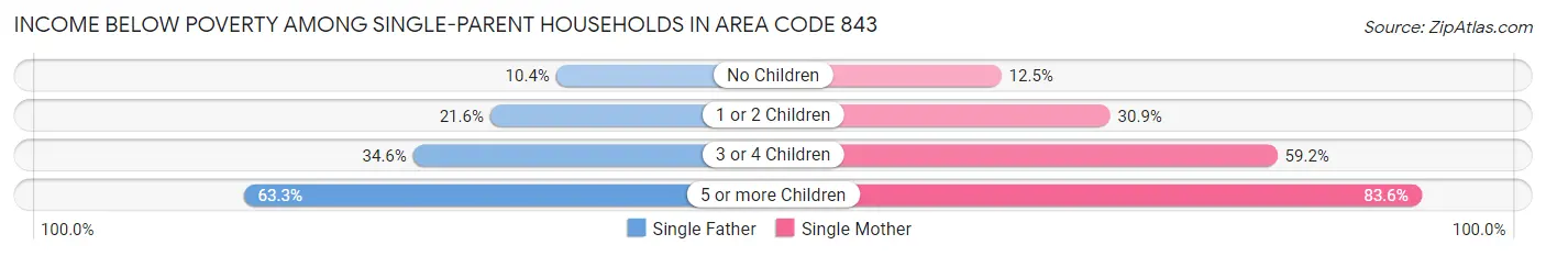 Income Below Poverty Among Single-Parent Households in Area Code 843