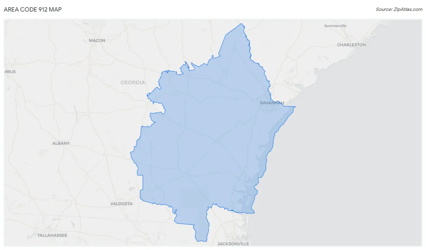 Area Code 912 Map