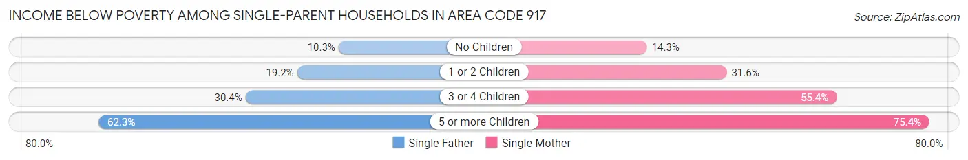 Income Below Poverty Among Single-Parent Households in Area Code 917