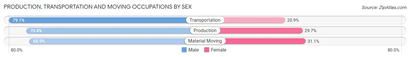Production, Transportation and Moving Occupations by Sex in Area Code 947