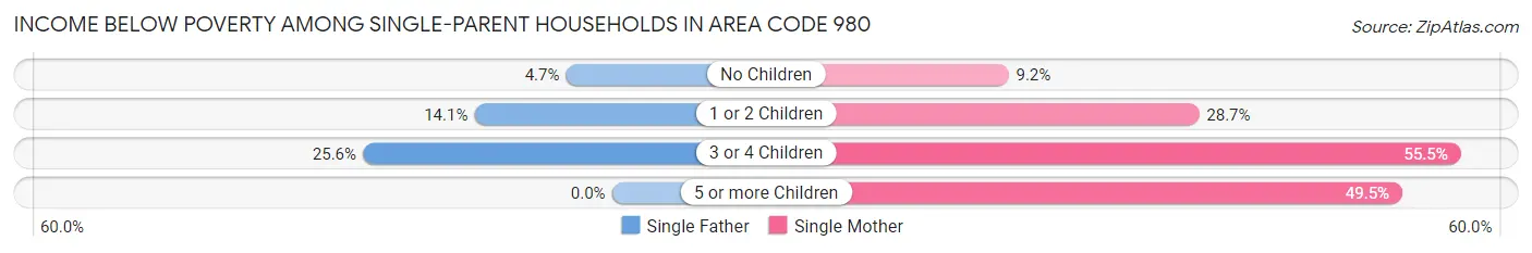 Income Below Poverty Among Single-Parent Households in Area Code 980