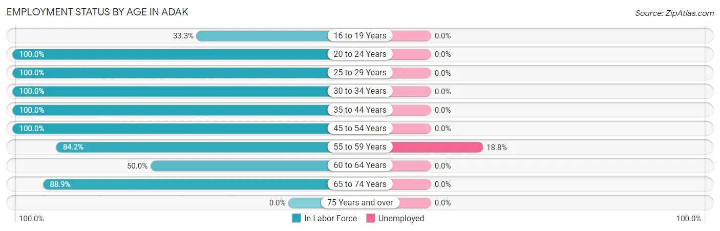 Employment Status by Age in Adak