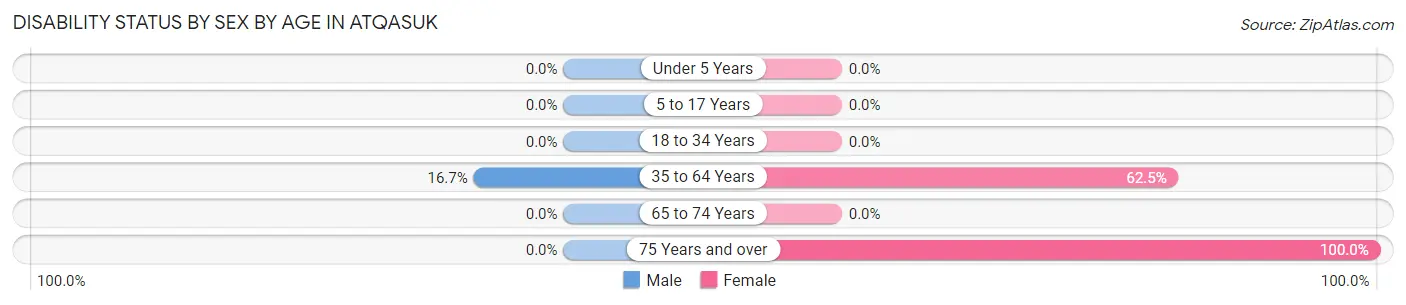 Disability Status by Sex by Age in Atqasuk