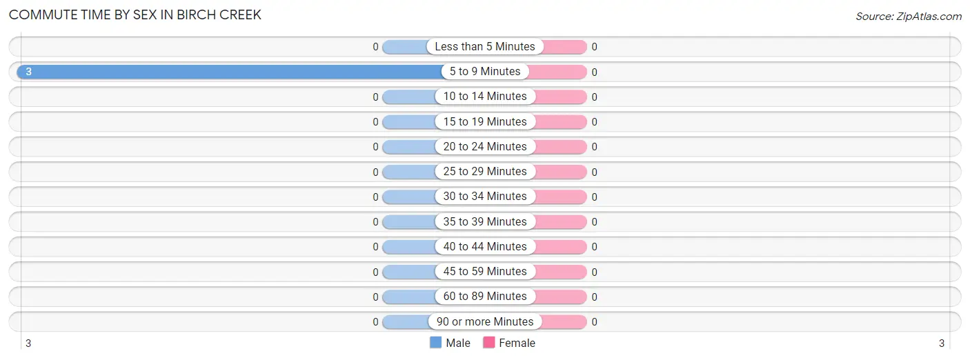 Commute Time by Sex in Birch Creek