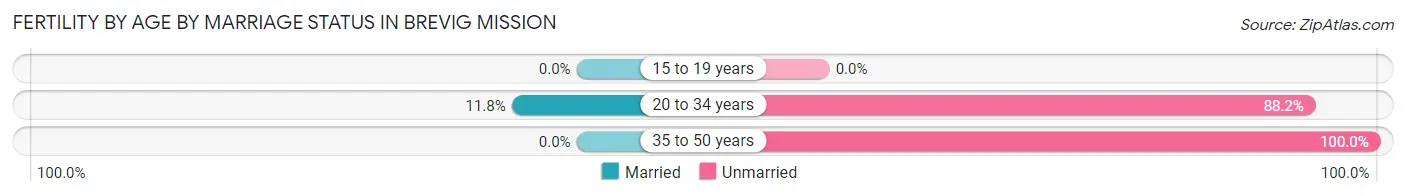Female Fertility by Age by Marriage Status in Brevig Mission