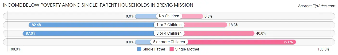 Income Below Poverty Among Single-Parent Households in Brevig Mission