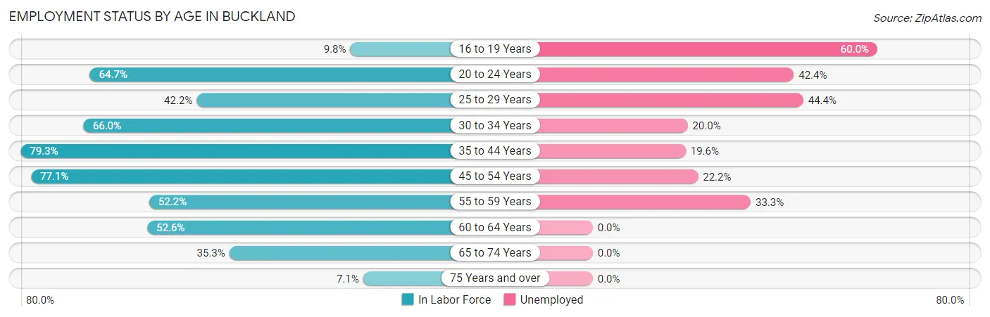 Employment Status by Age in Buckland