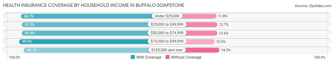 Health Insurance Coverage by Household Income in Buffalo Soapstone