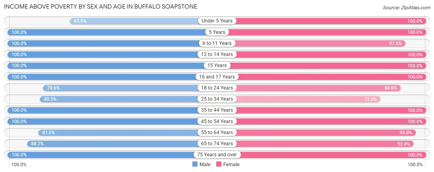 Income Above Poverty by Sex and Age in Buffalo Soapstone