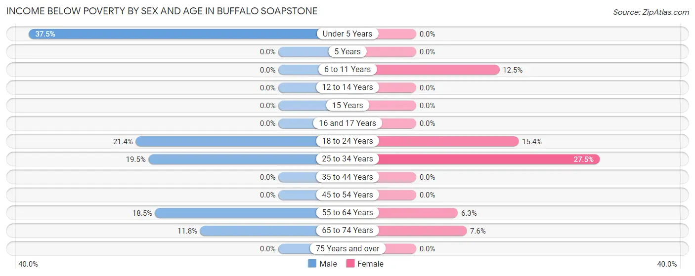 Income Below Poverty by Sex and Age in Buffalo Soapstone