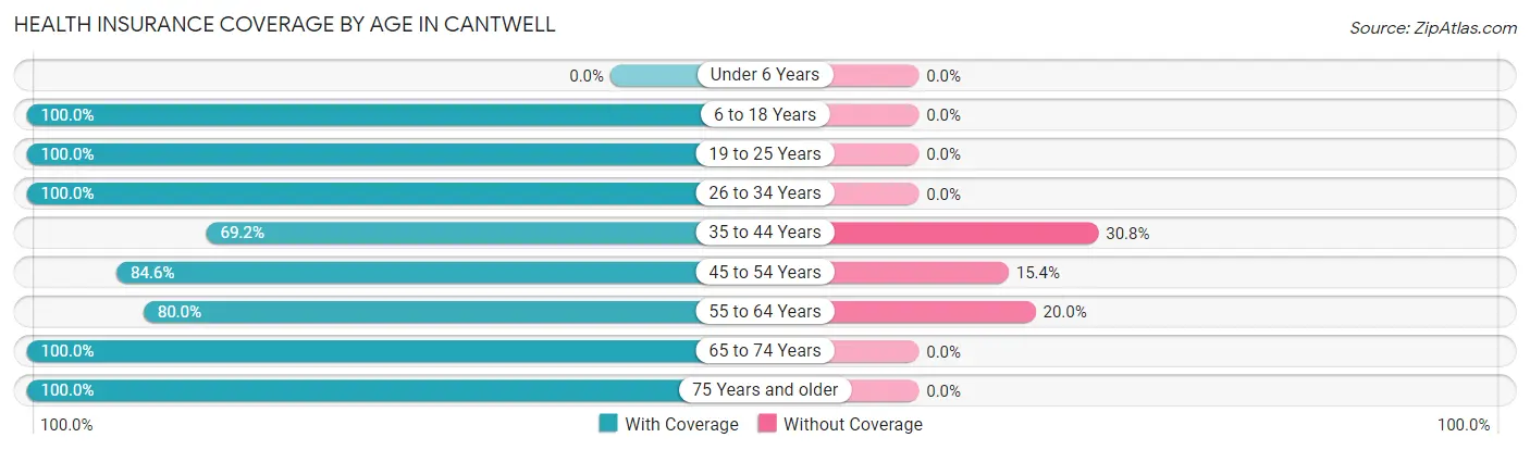 Health Insurance Coverage by Age in Cantwell
