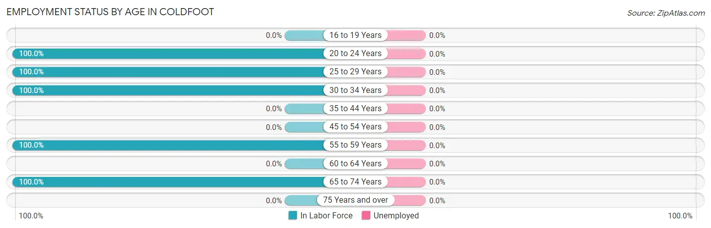 Employment Status by Age in Coldfoot