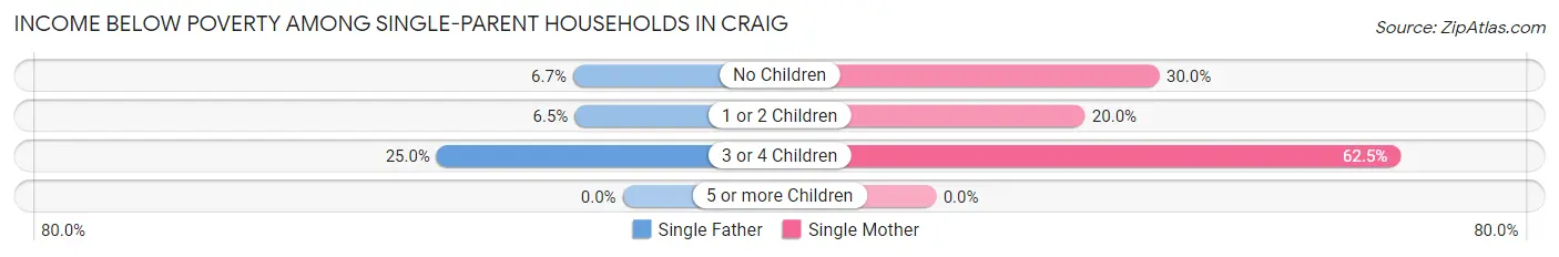 Income Below Poverty Among Single-Parent Households in Craig