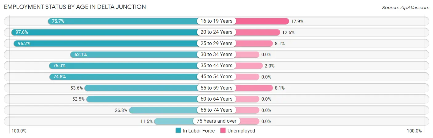 Employment Status by Age in Delta Junction