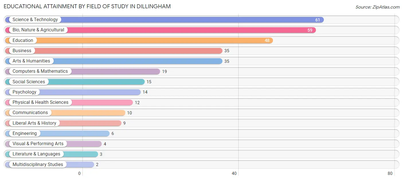 Educational Attainment by Field of Study in Dillingham