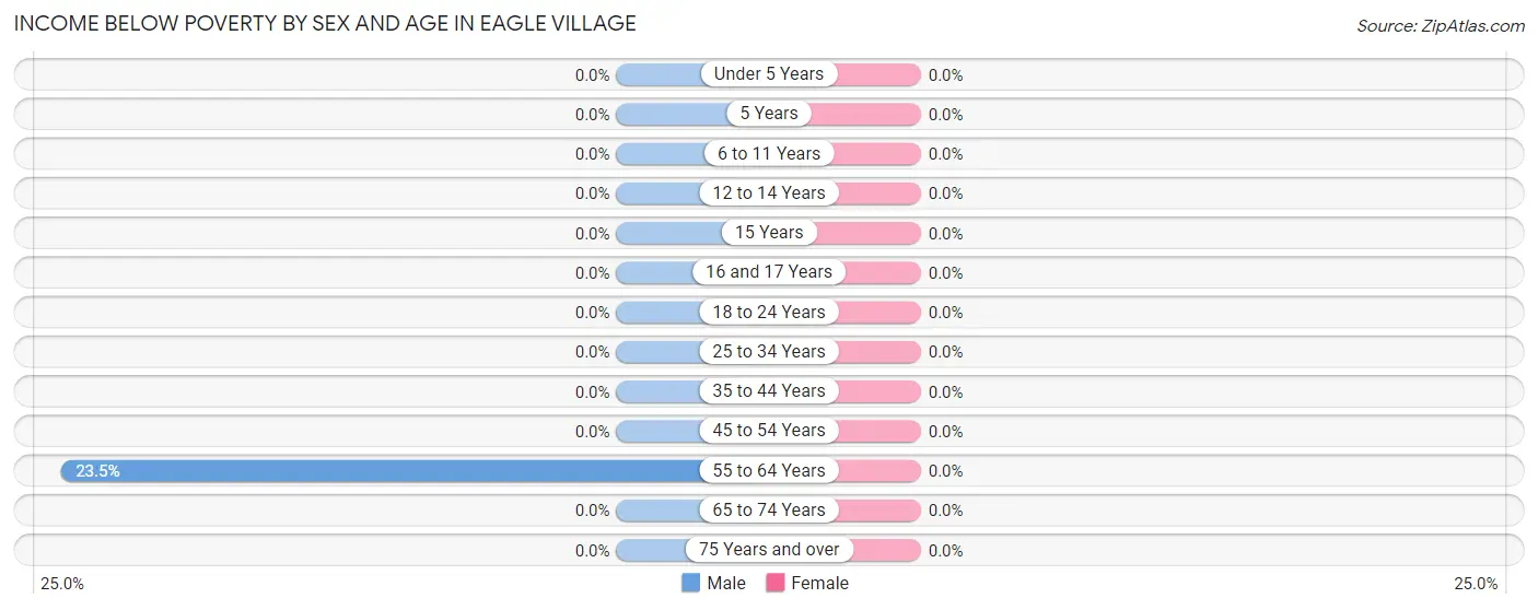 Income Below Poverty by Sex and Age in Eagle Village