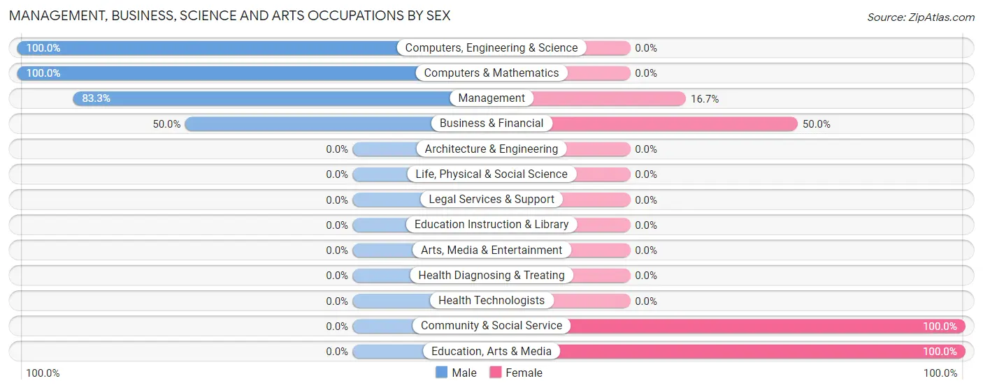 Management, Business, Science and Arts Occupations by Sex in Egegik