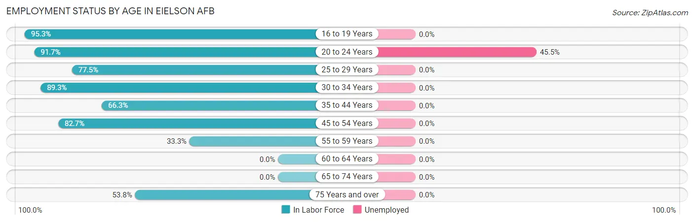 Employment Status by Age in Eielson AFB