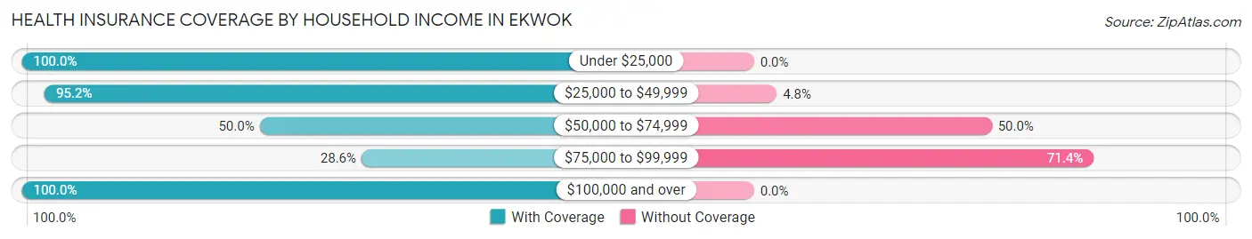 Health Insurance Coverage by Household Income in Ekwok