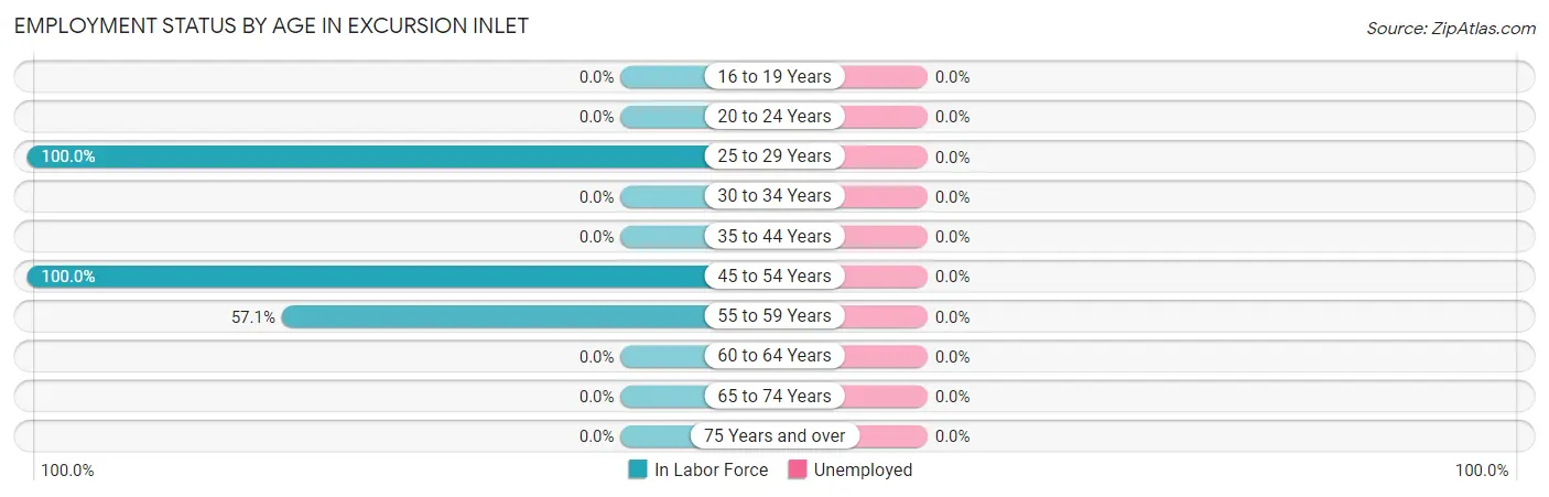 Employment Status by Age in Excursion Inlet